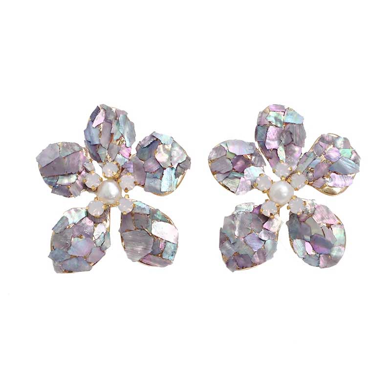 Coral Flower Earrings (White)