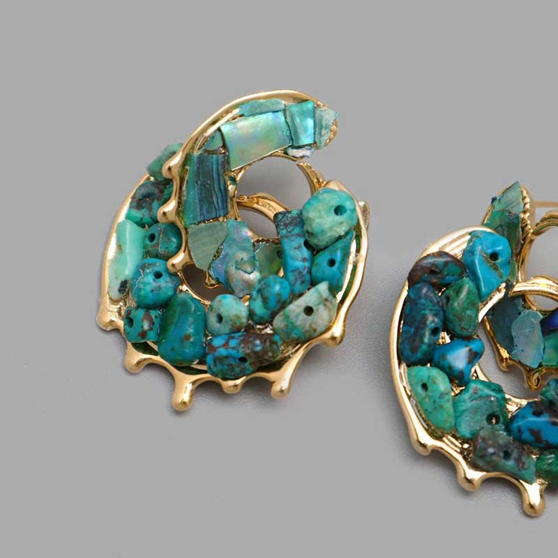 Ocean Blue Shell Earrings