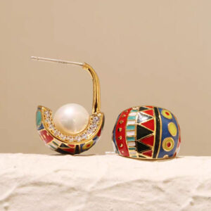 Painted Pearl Earrings