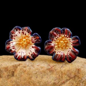 Enamel Blossom Earrings