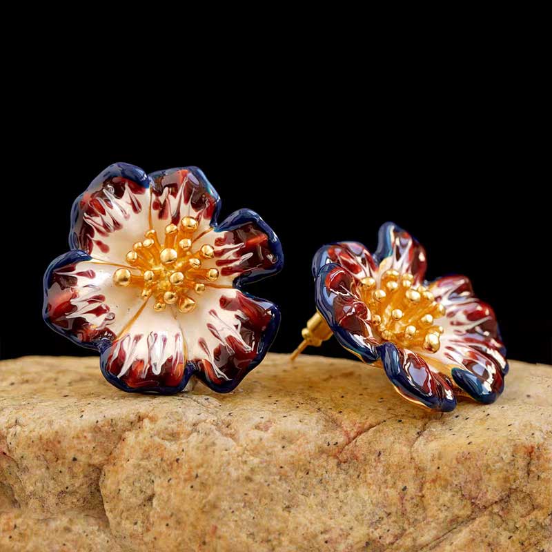 Enamel Blossom Earrings