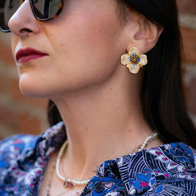 White Bloom Earrings