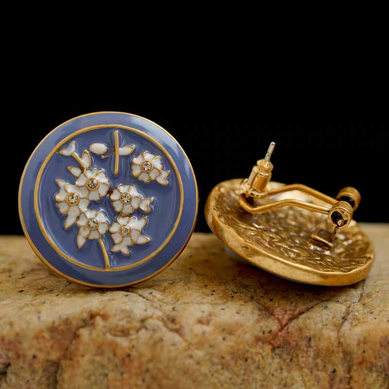 Enamel Plum Blossom Earrings