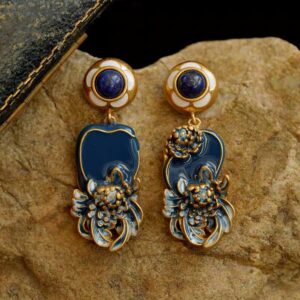 Blue Enamel Earrings